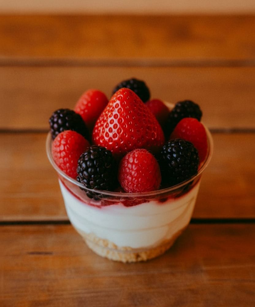Cheesecake individual de frutos rojos