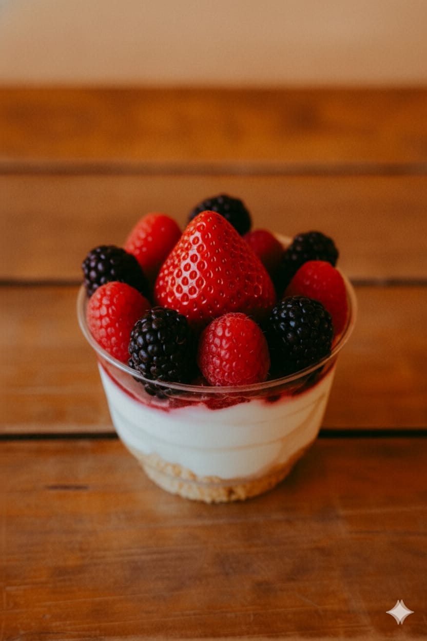 Cheesecake individual de frutos rojos