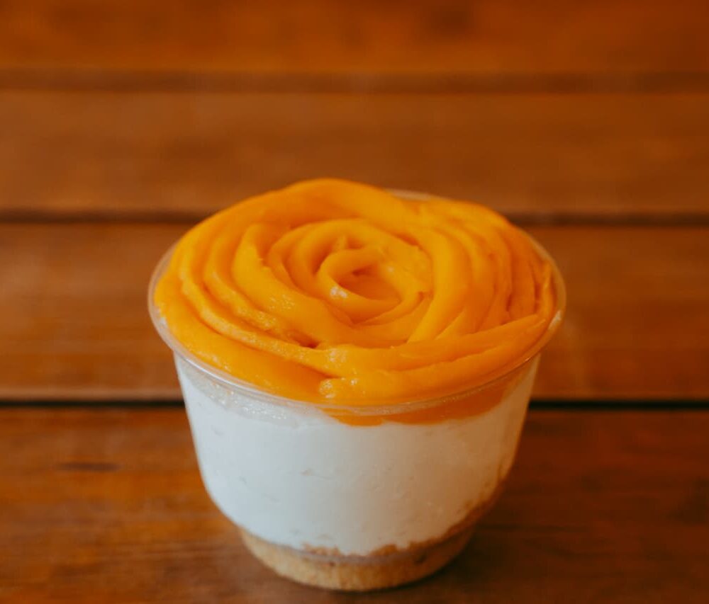 Cheesecake individual de mango